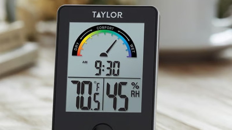 Taylor digital thermometer kept on a table