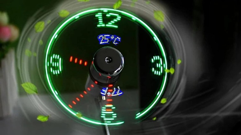 The Saytay LED Clock USB Fan﻿ in action.