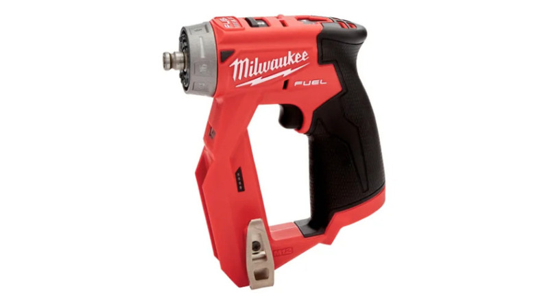 Milwaukee M12 Fuel Installation Drill Driver on display in red