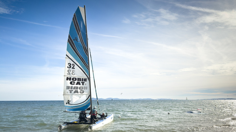 Hobie Cat underway on the sea