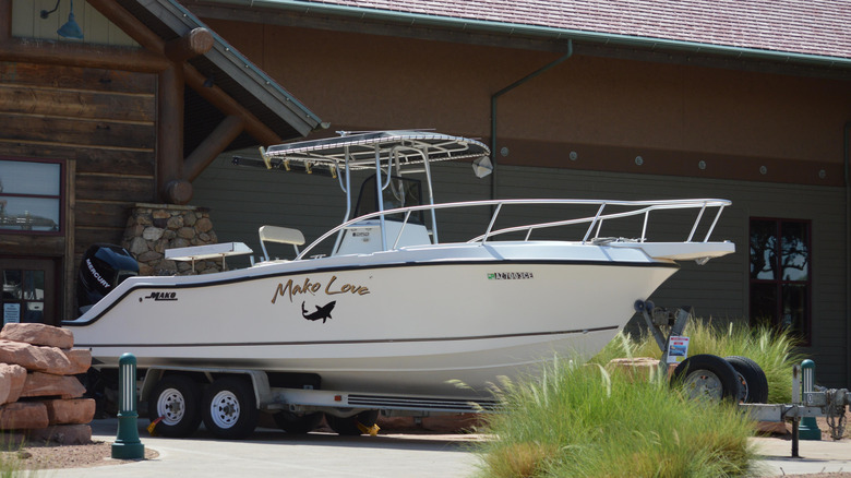 Mako boat on tandem trailer