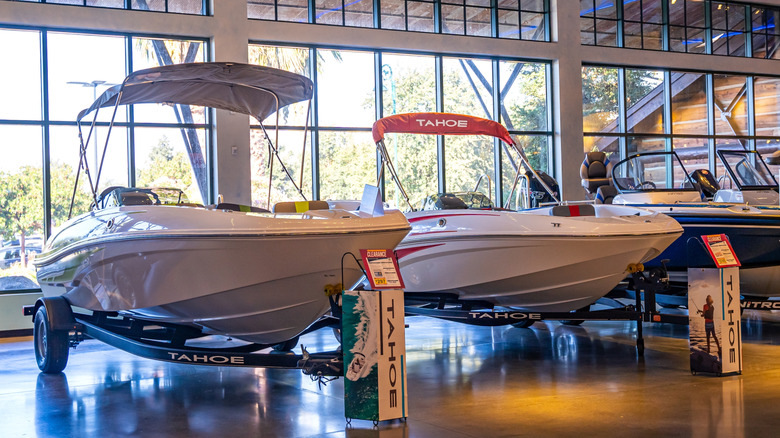 Tahoe Boats on the Bass Pro Shop sales floor