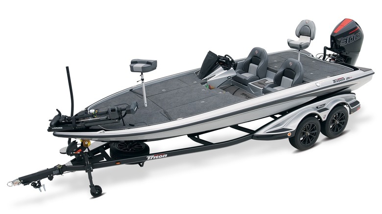Triton bass boat against a white background