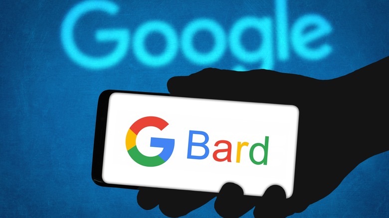 Google Bard logo on a cell phone