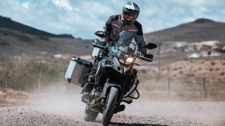 Benelli bike with a rider