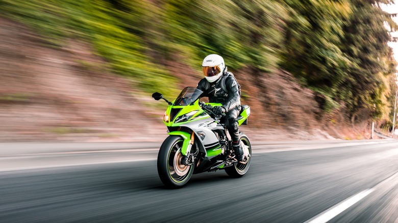 rider on Kawasaki Ninja ZX 6-R motorcycle