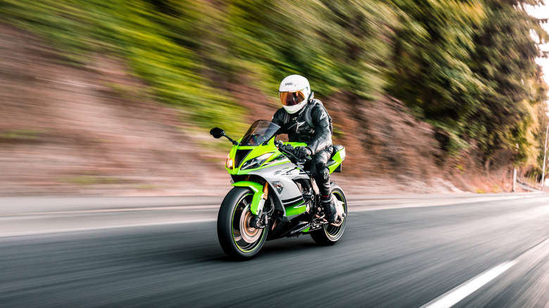rider on Kawasaki Ninja ZX 6-R motorcycle