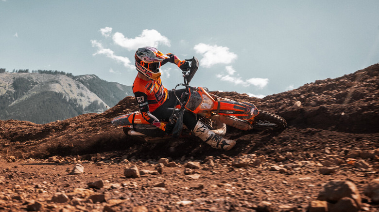 rider on KTM Supermoto Bike