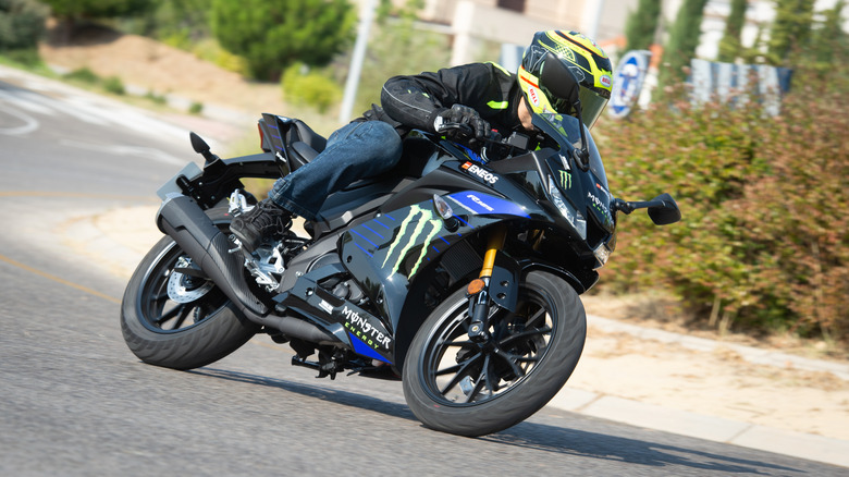 rider on Yamaha YZF Sports Bike
