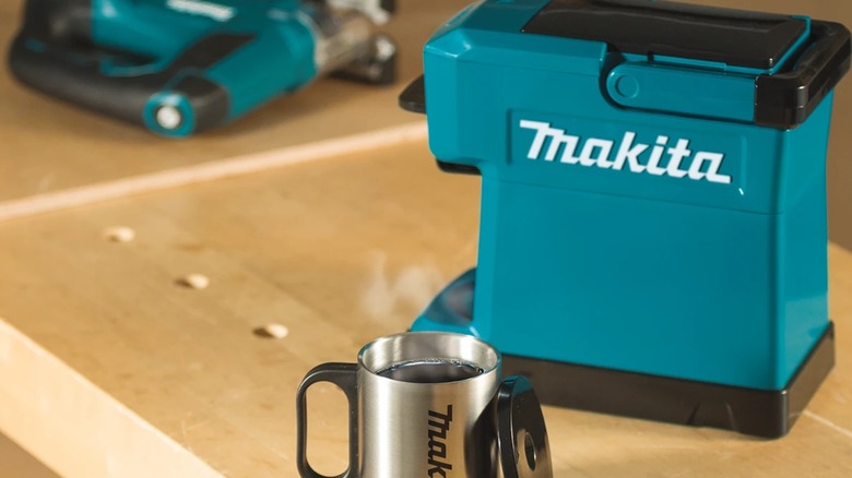 Makita coffee maker on a worktop
