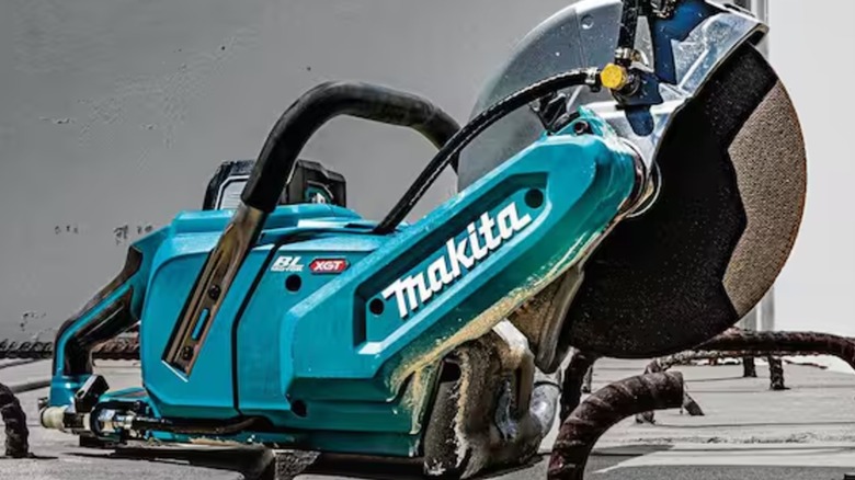 Makita power cutter on jobsite
