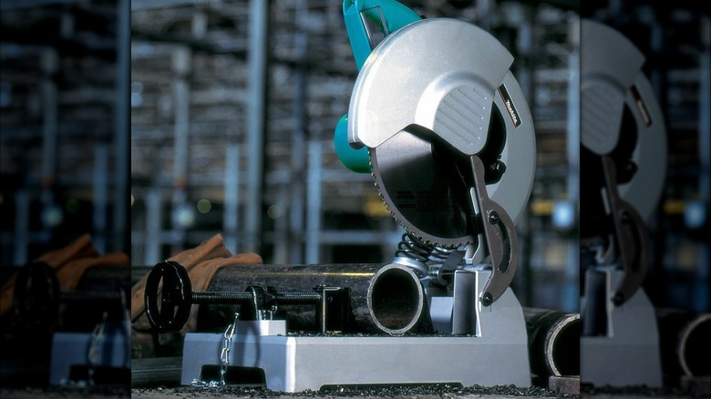 Makita chop saw at worksite