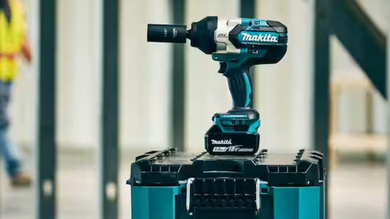 Makita impact wrench on toolbox