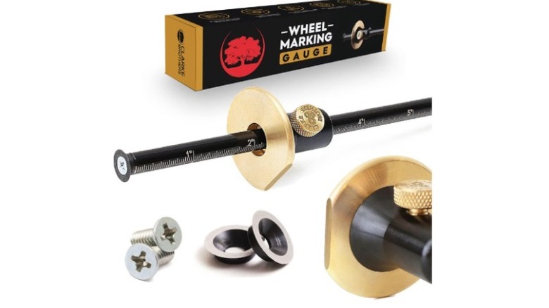 Black and golden wheel marking gauge