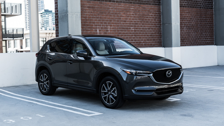 A gray 2018 Mazda CX-5 parked