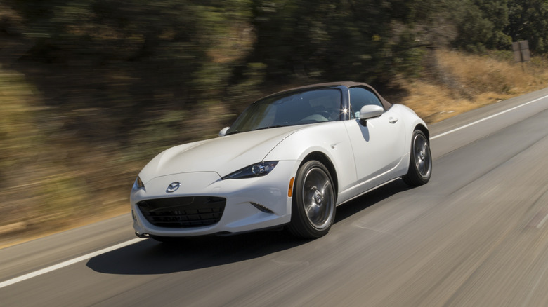 A white driving