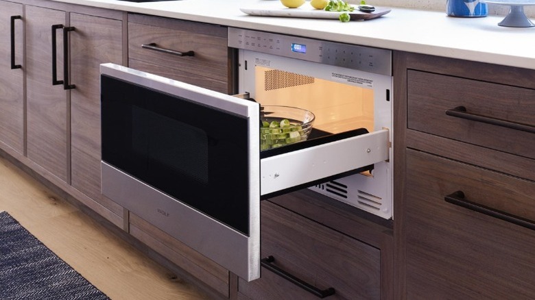 A Wolf 24 inch drawer microwave