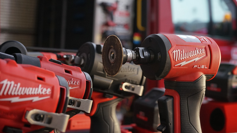 Close up of Milwaukee rotary tool