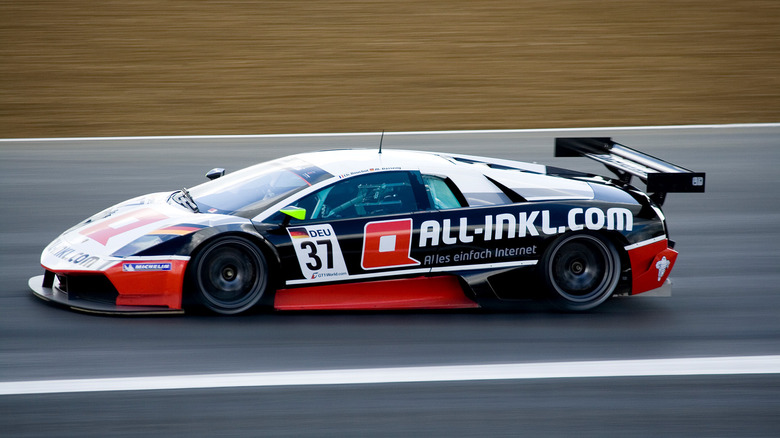 A Lamborghini Murciélago R-SV on a race track