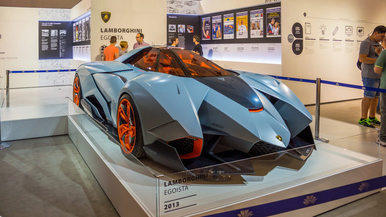 A Lamborghini Egoista on display