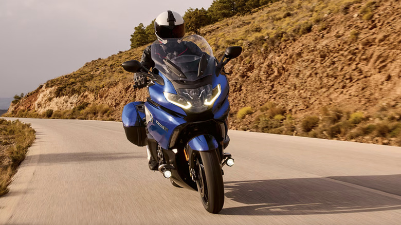 BMW K 1600 GT being ridden on a winding road