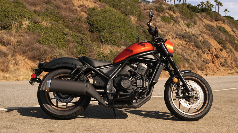 Honda Rebel 1100 parked along the California coast