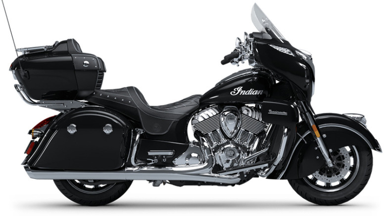 Indian Roadmaster on display in black