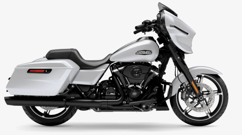 Harley-Davidson Street Glide on display in white