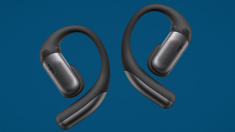 Shokz Earbuds on blue background
