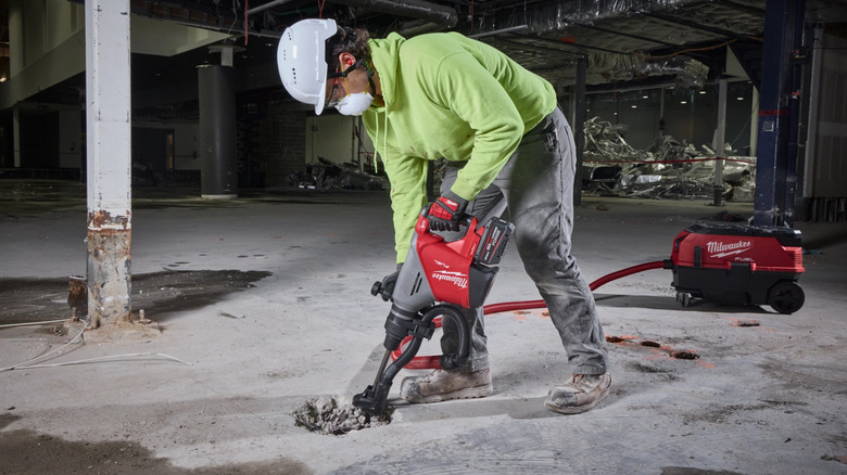 Milwaukee M18 Fuel SDS Max demolition hammer at a jobsite
