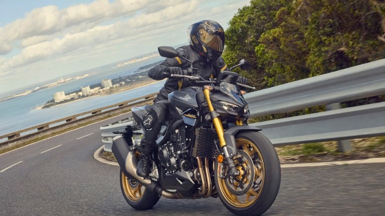 A black 2025 Honda CB1000 Hornet SP