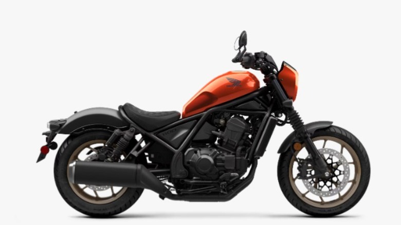 A red and orange 2025 Honda Rebel 1100