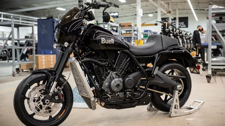 A black Buell Super Cruiser