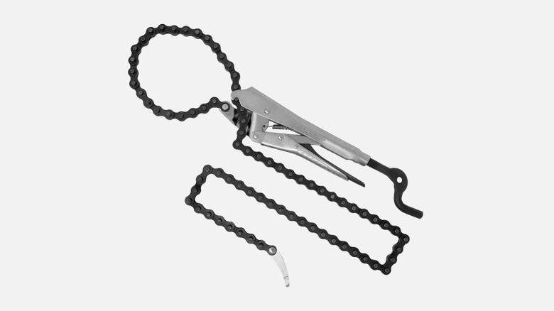 Strong Hand Tools' chain pliers on white background