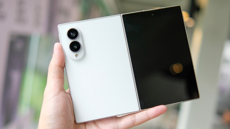 A Samsung Galaxy Z Fold 8 smartphone unfolded