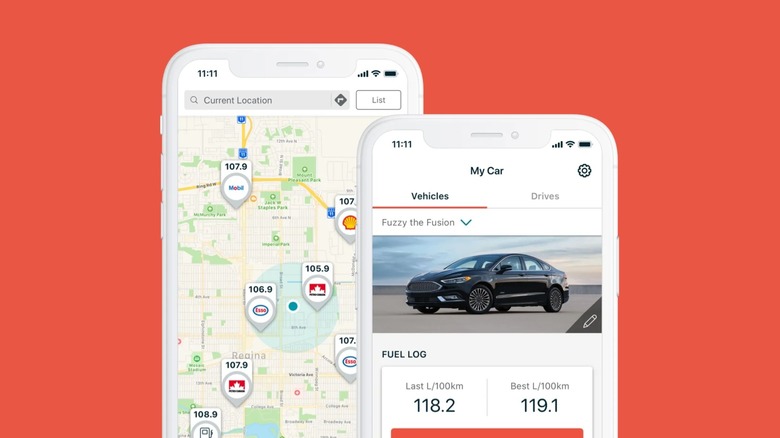 Gasbuddy app interface on iPhone