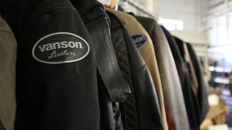 A line of custom Vanson leather jackets