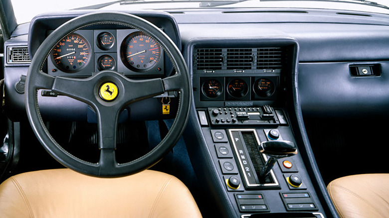 Ferrari 412 interior dashboard from the driver's seat with automatic transmission