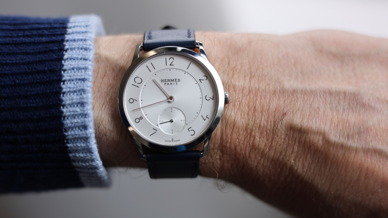 Hermes Slim watch on wrist