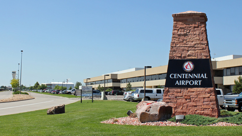 The entrance to Centennial Airport