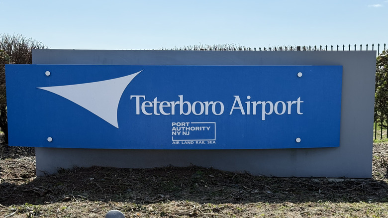 Sign for Teterboro Airport in Teterboro, Bergen County, New Jersey