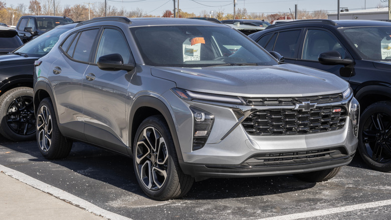 Grey 2026 Chevrolet Trax RS in a parking lot