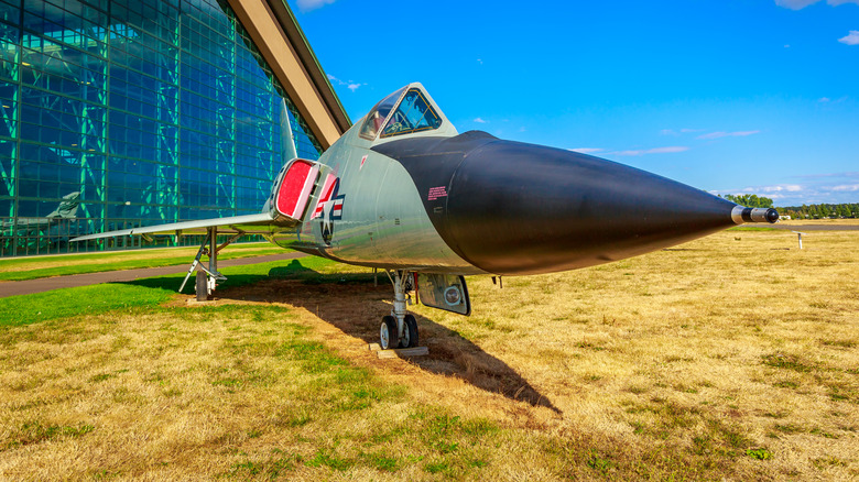 An F-106 Delta Dart on display outside