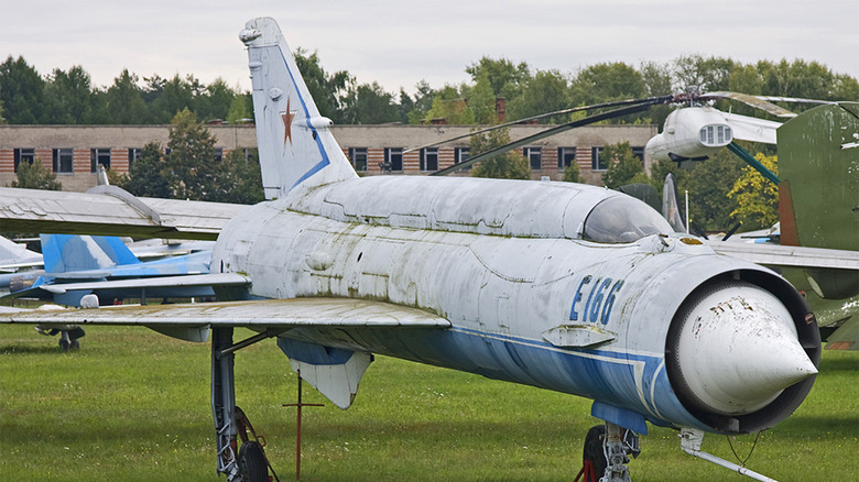 The Ye-152 sitting in a field