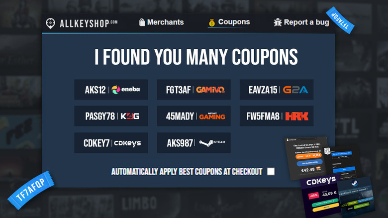 Allkeyshop finding coupons