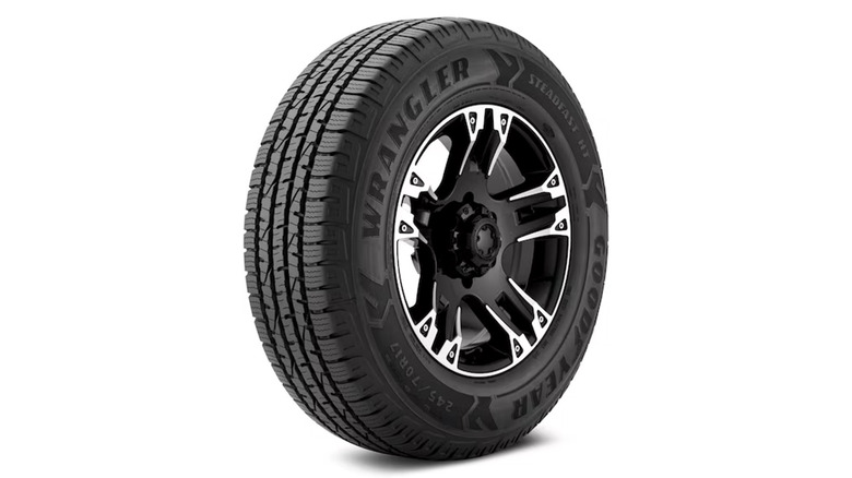 A stock image of a Goodyear Wrangler Steadfast HT tire