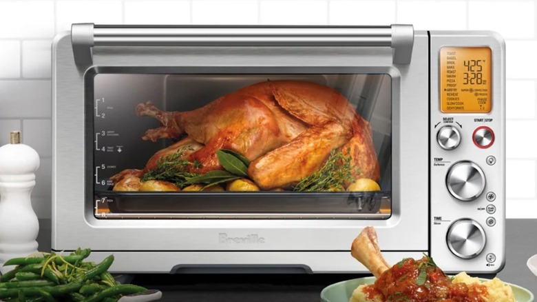 Breville Smart Electric Oven with chicken cooking inside