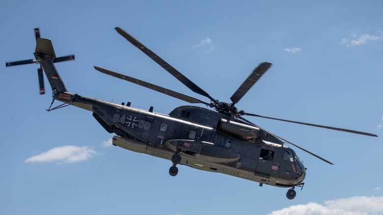 German CH-53 super stallion flying at air show