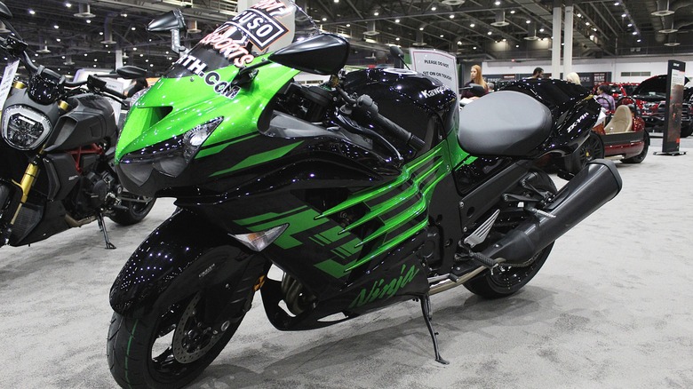 Kawasaki ZX-14R on display at an auto show