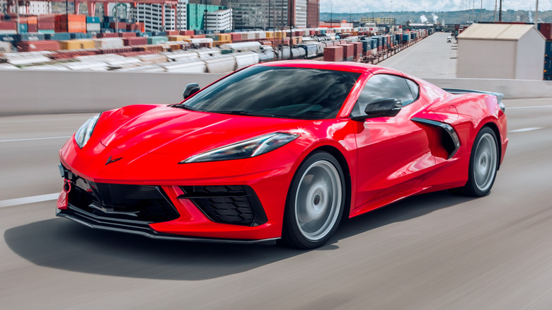 Chevrolet Corvette C8 on the highway